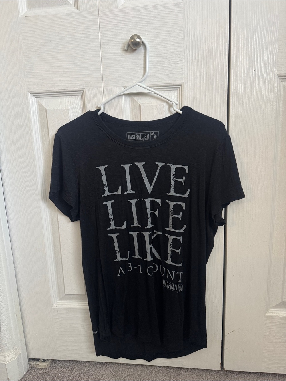 Baseballism "Live Life Like a 3-1 Count" Black Graphic Tee